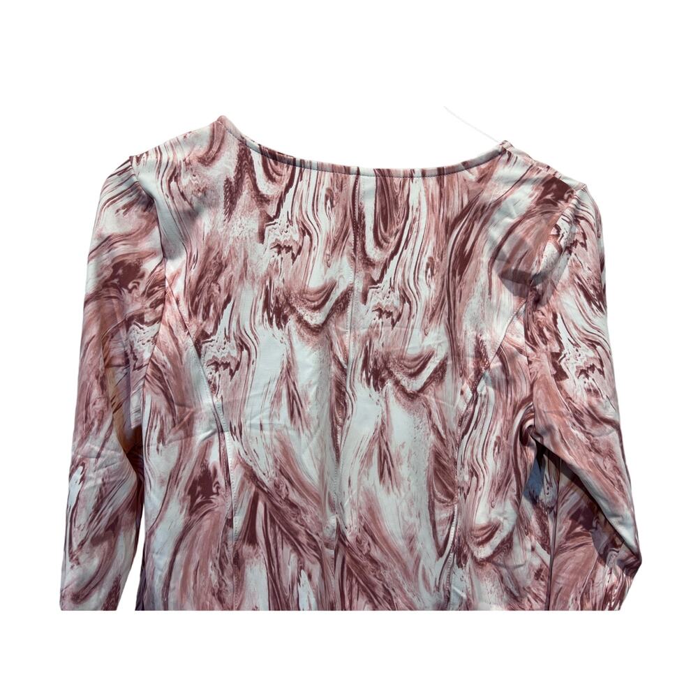 JENNI WOMENS XLARGE SLEEP STRETCH BODYSUIT ROSE MARBLE PINK WHITE NEW! - Picture 7 of 12